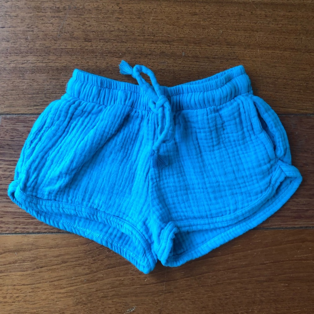 FBZ (Flowers By Zoe) Turquoise Drawstring Gauze Shorts